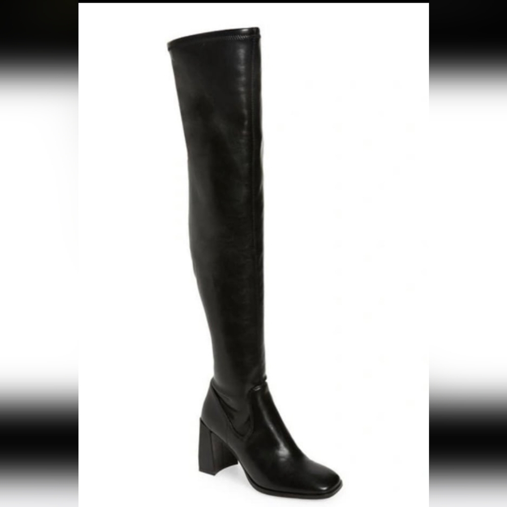 Open Edit Black Over-the-Knee Boots 8M Pleather NWOT